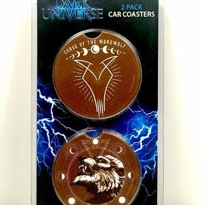 NEW Universal Epic Dark Universe Curse of The Werewolf Car Cup Holder Coster Set